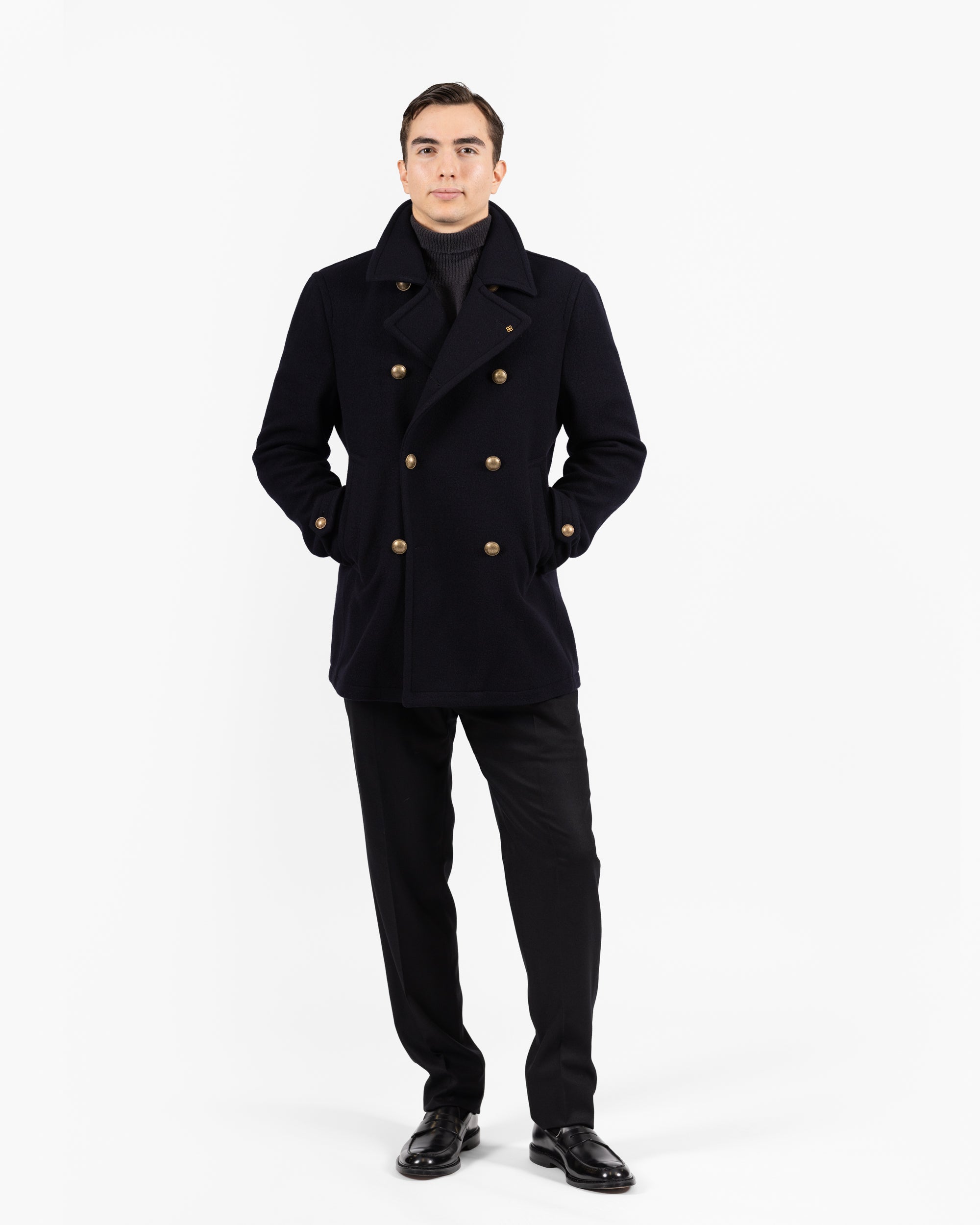 Monaco double-breasted coat - Navy Blue