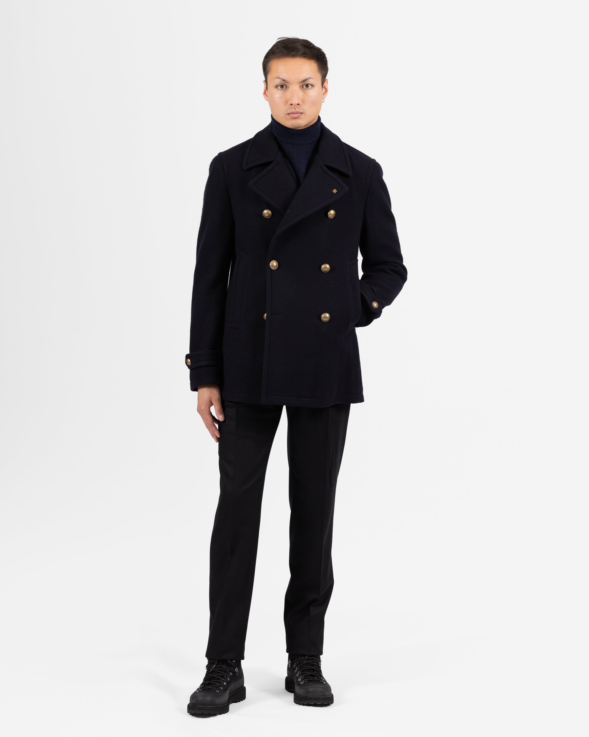 Monaco double-breasted coat - Navy Blue