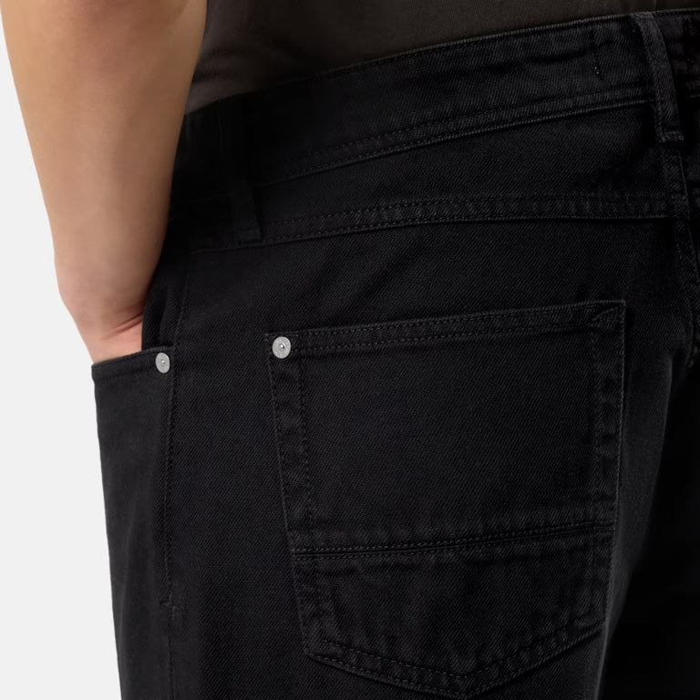 LIGHT BULL DENIM-TC STRAIGHT FIT JEANS - BLACK