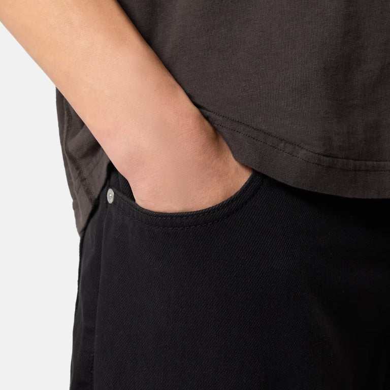 LIGHT BULL DENIM-TC STRAIGHT FIT JEANS - BLACK