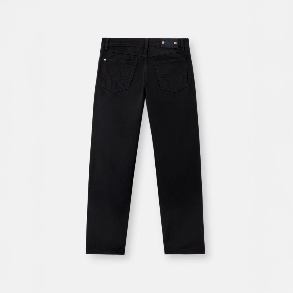 LIGHT BULL DENIM-TC STRAIGHT FIT JEANS - BLACK