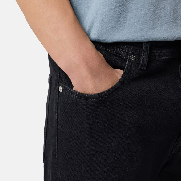 STRETCH BLACK DENIM-RINSED JEANS - BLACK RINSE