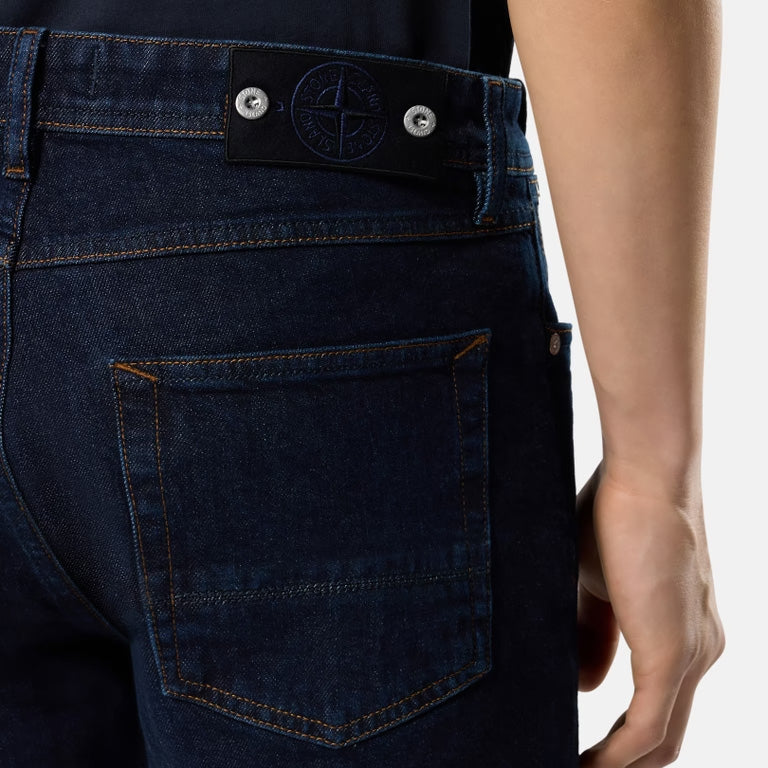 STRETCH INDIGO DENIM-RINSED - BLUE RINSE