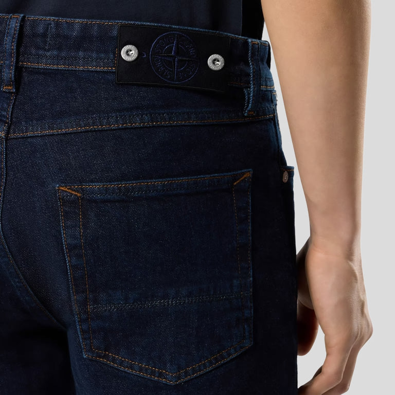 STRETCH INDIGO DENIM-RINSED - BLUE RINSE