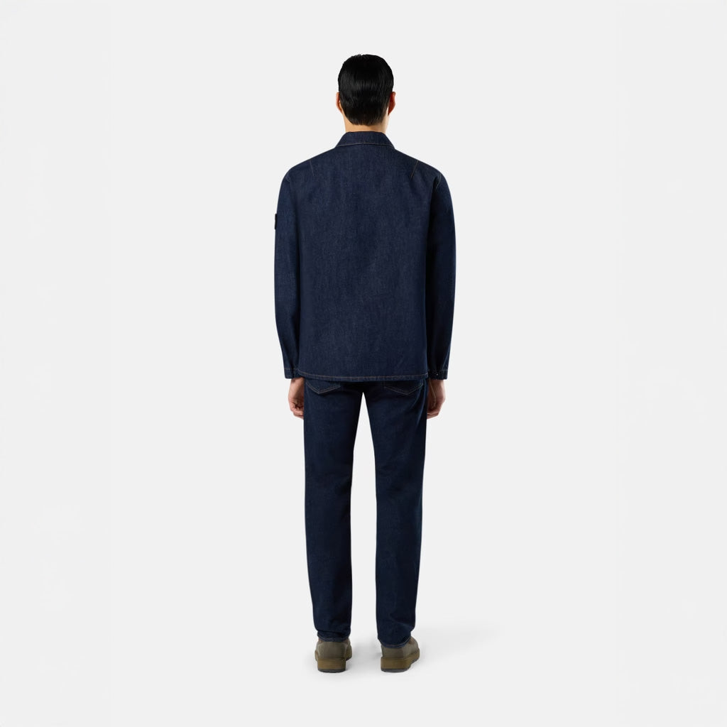STRETCH INDIGO DENIM-RINSED - BLUE RINSE