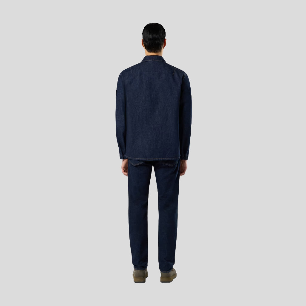 STRETCH INDIGO DENIM-RINSED - BLUE RINSE