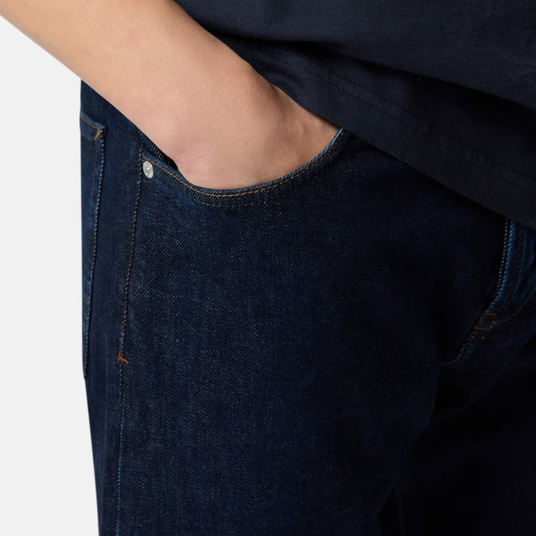 STRETCH INDIGO DENIM-RINSED - BLUE RINSE