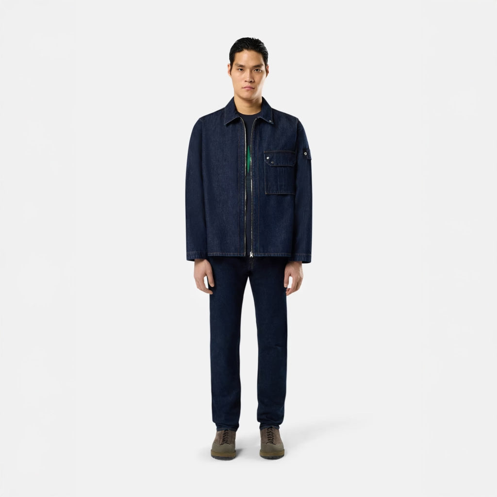 STRETCH INDIGO DENIM-RINSED - BLUE RINSE