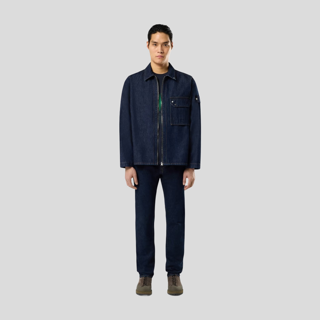 STRETCH INDIGO DENIM-RINSED - BLUE RINSE