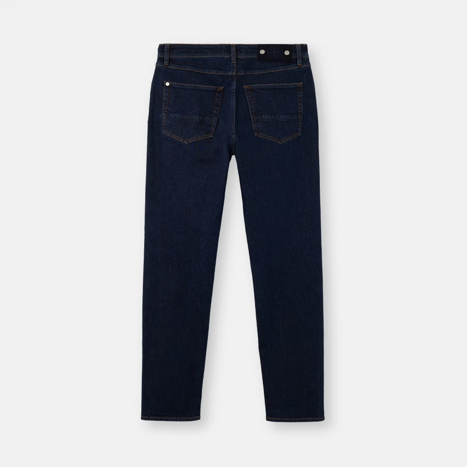 STRETCH INDIGO DENIM-RINSED - BLUE RINSE