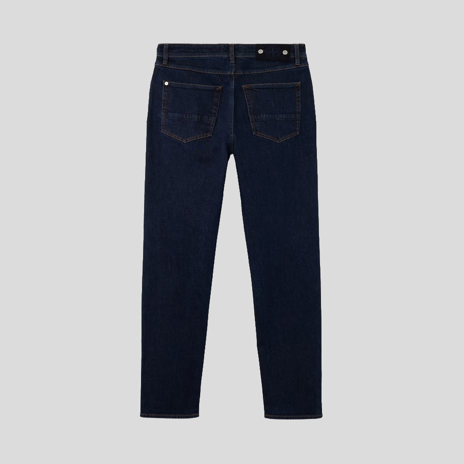 STRETCH INDIGO DENIM-RINSED - BLUE RINSE