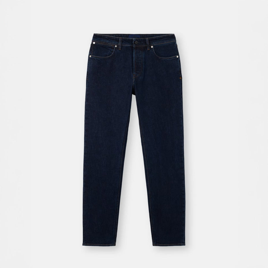 STRETCH INDIGO DENIM-RINSED - BLUE RINSE