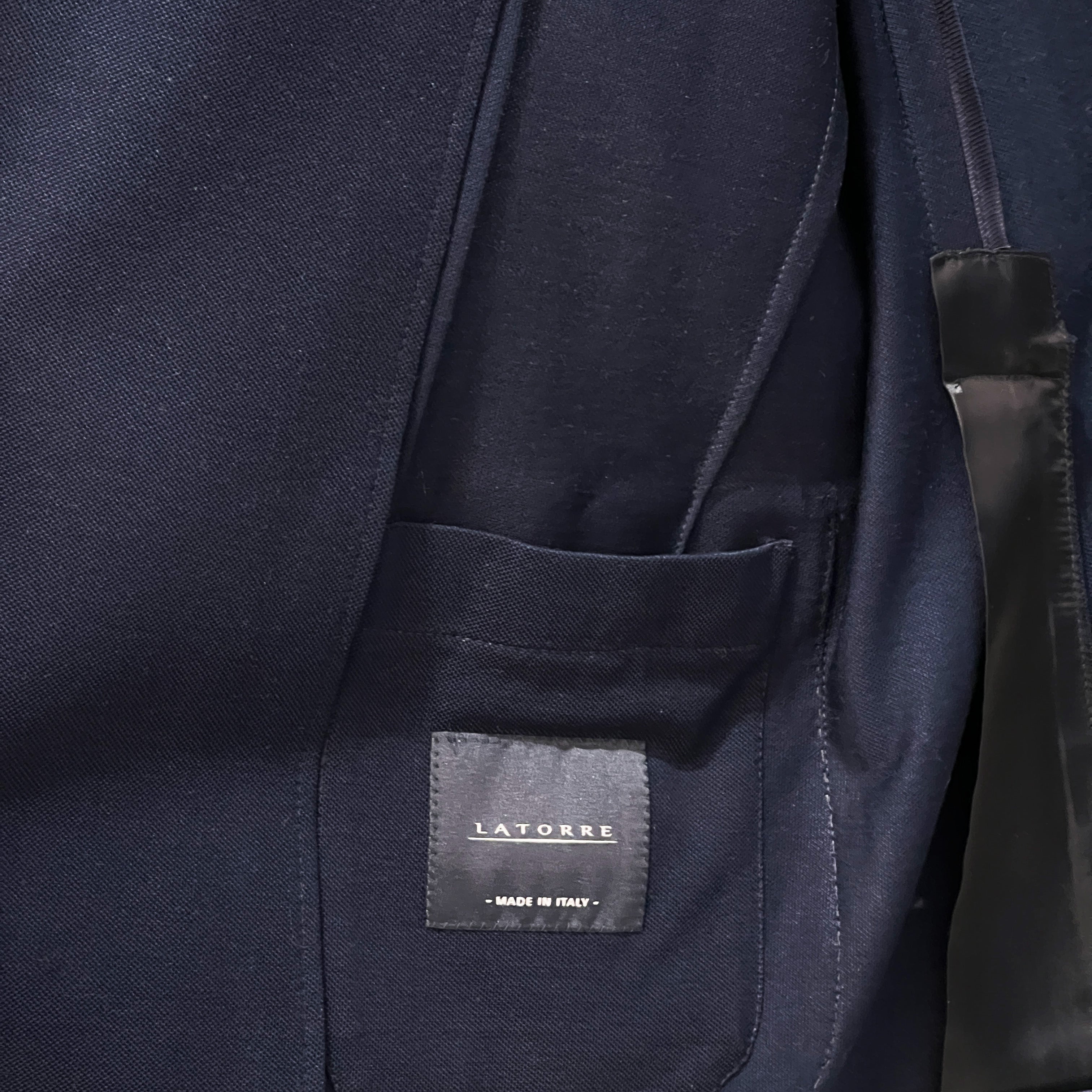 CUPRO SINGLE BREASTED BLAZER - NAVY