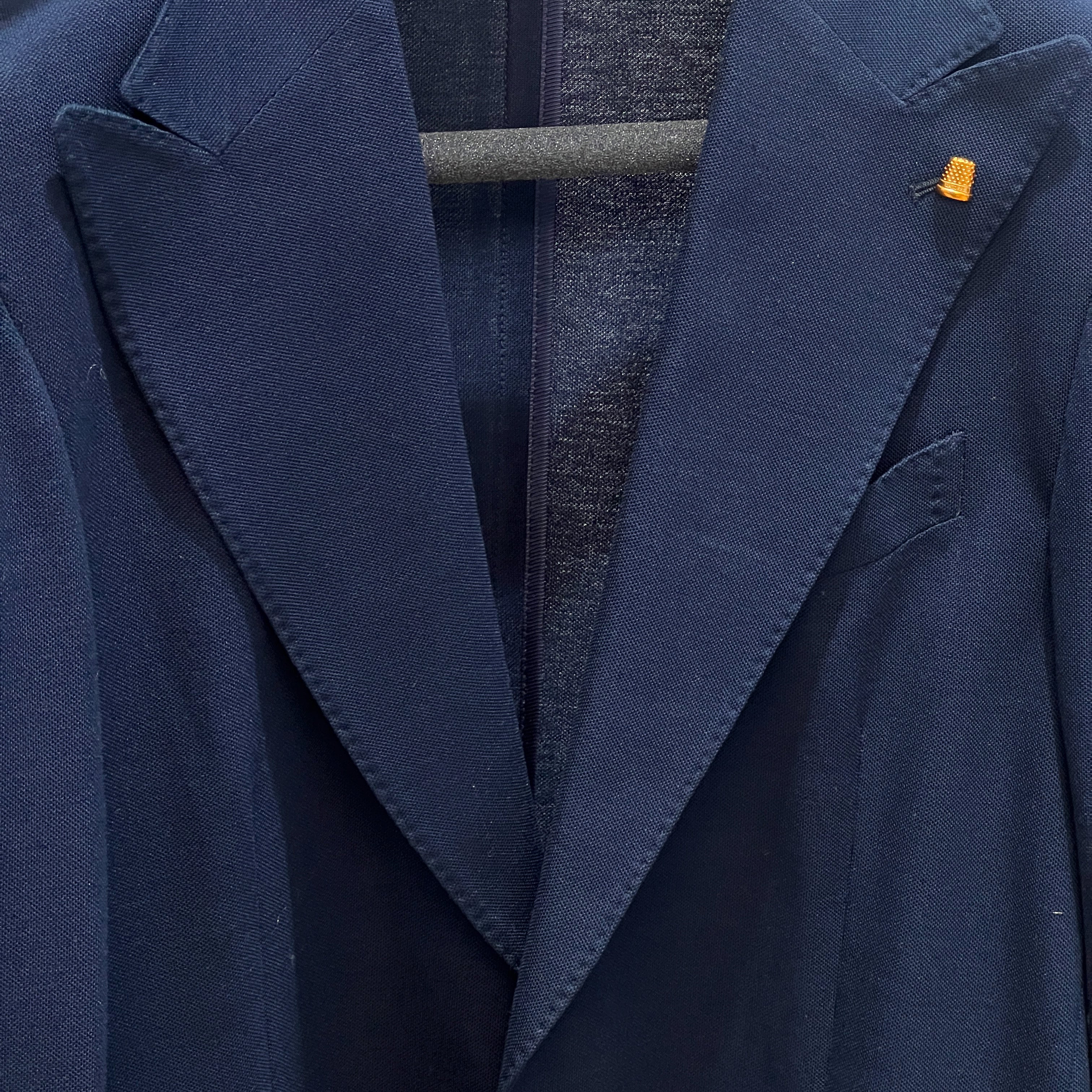 CUPRO SINGLE BREASTED BLAZER - NAVY