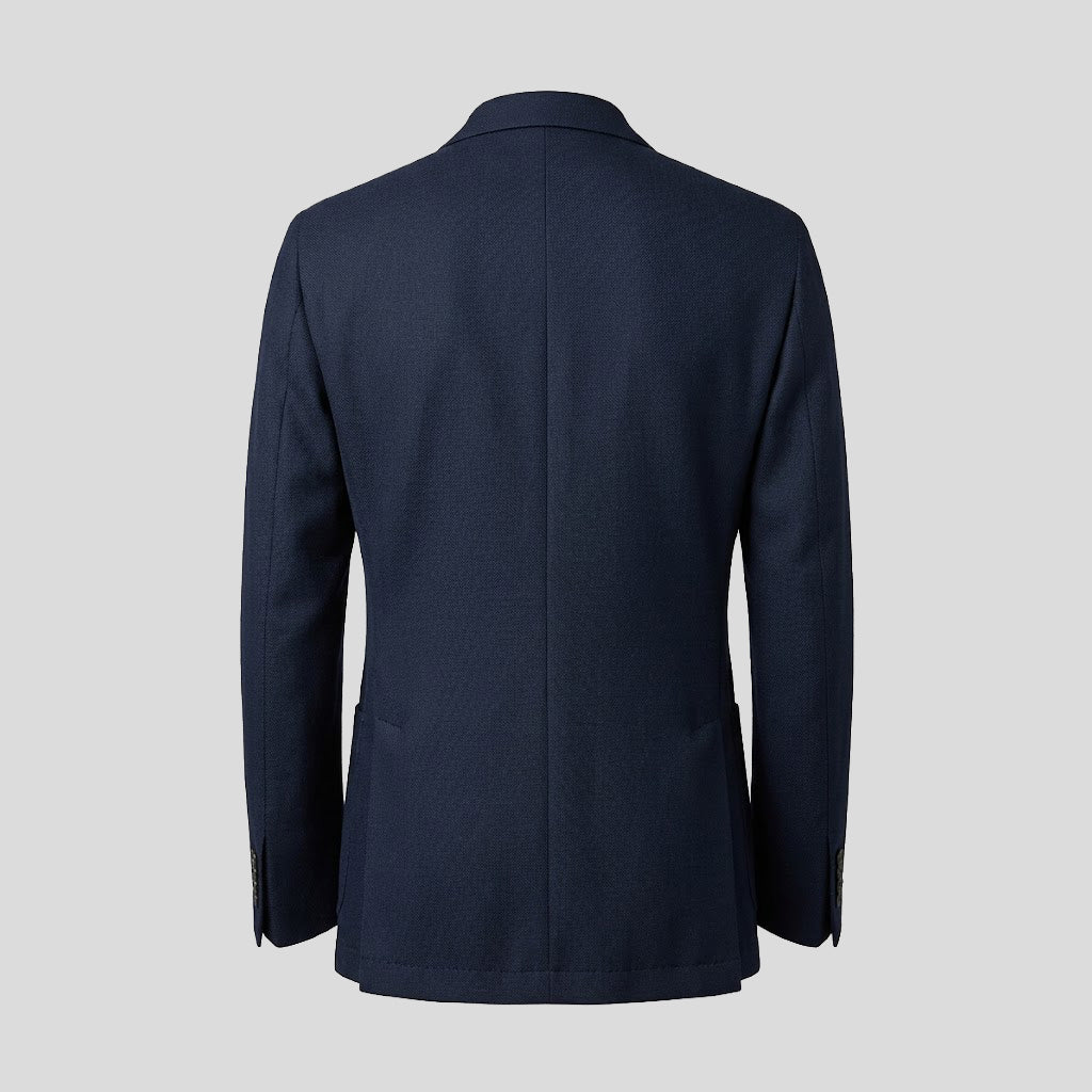 CUPRO SINGLE BREASTED BLAZER - NAVY