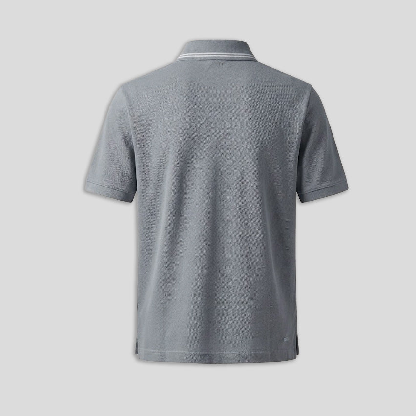 COTTON POLO - PEARL GREY