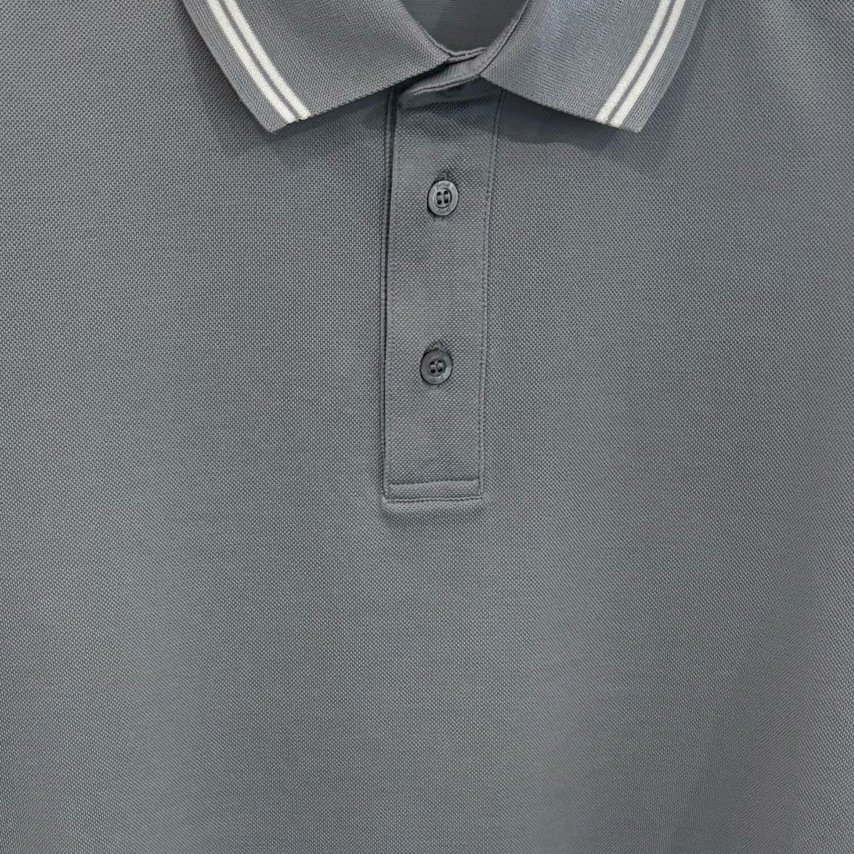 COTTON POLO - PEARL GREY