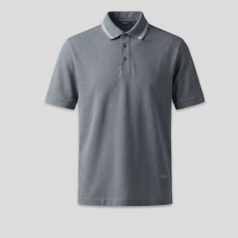 COTTON POLO - PEARL GREY