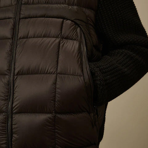 FULL ZIP GOGGLE SWEATER - BLACK