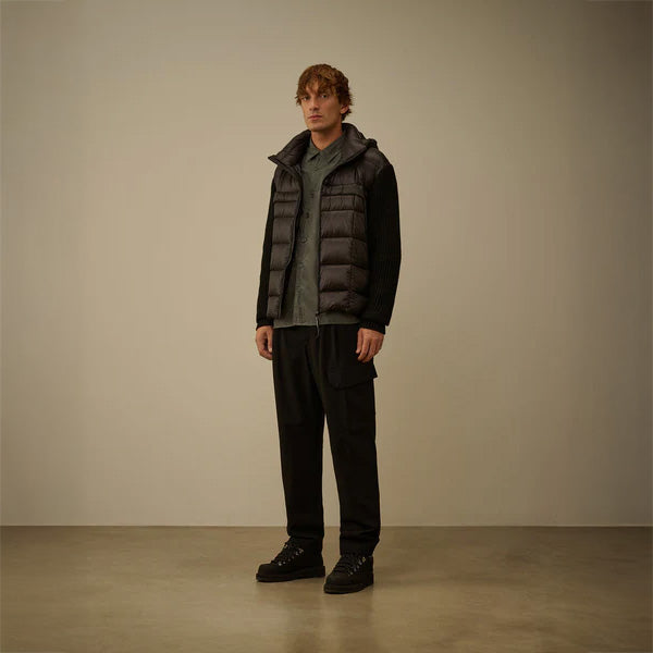 FULL ZIP GOGGLE SWEATER - BLACK