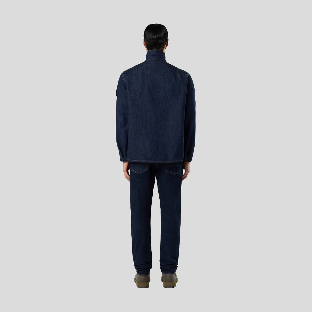 INDIGO DENIM-RINSED OVERSHIRT - BLUE RINSE