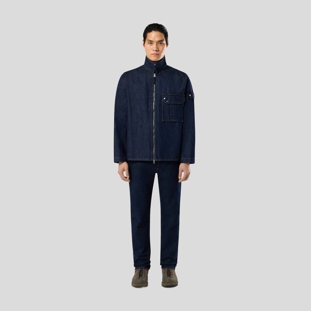 INDIGO DENIM-RINSED OVERSHIRT - BLUE RINSE