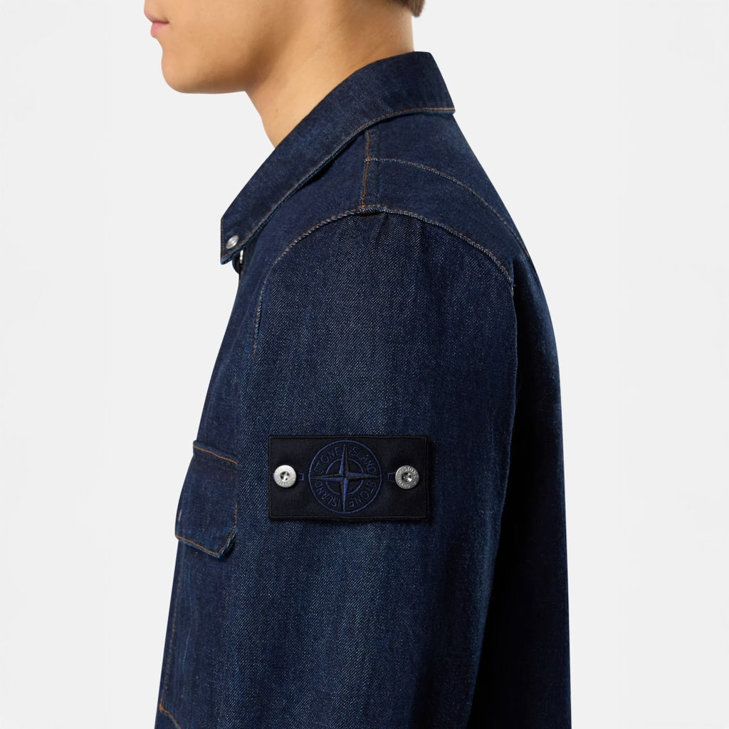 INDIGO DENIM-RINSED OVERSHIRT - BLUE RINSE
