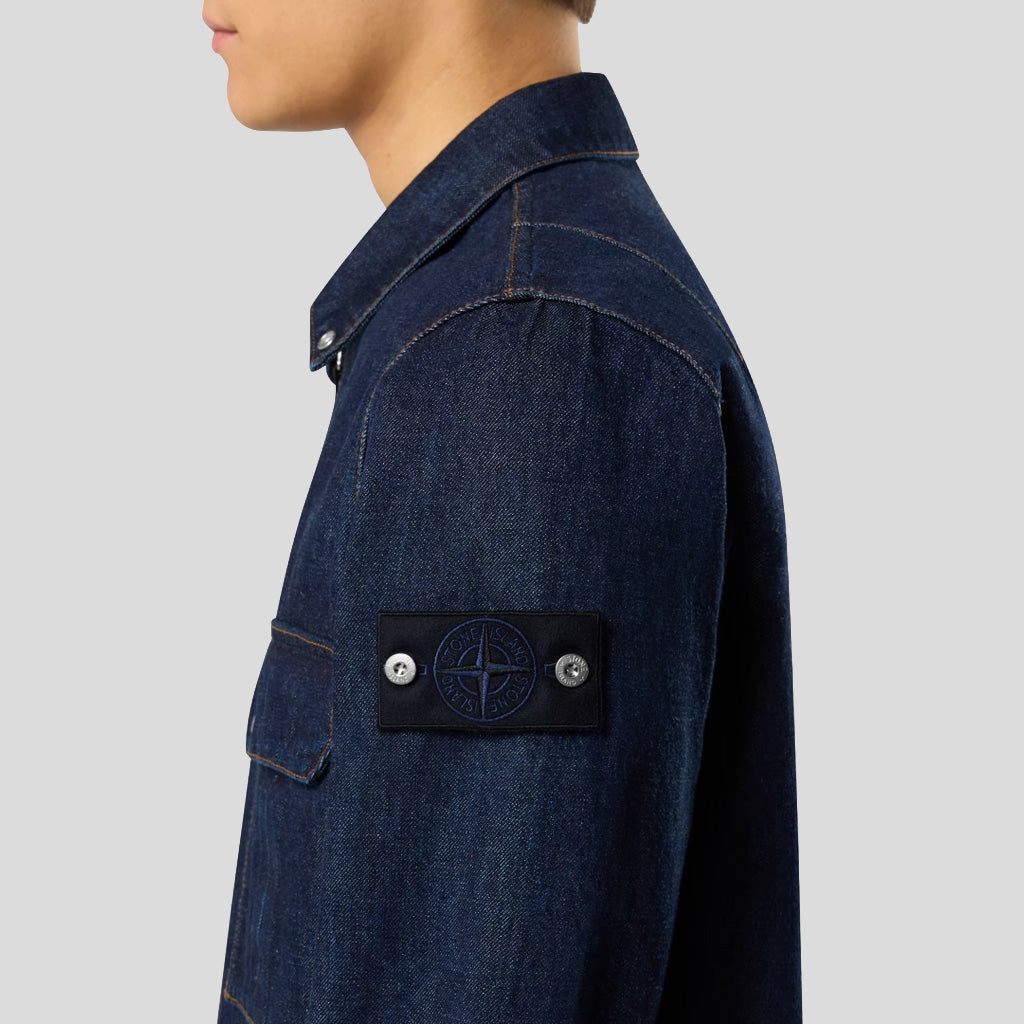 INDIGO DENIM-RINSED OVERSHIRT - BLUE RINSE
