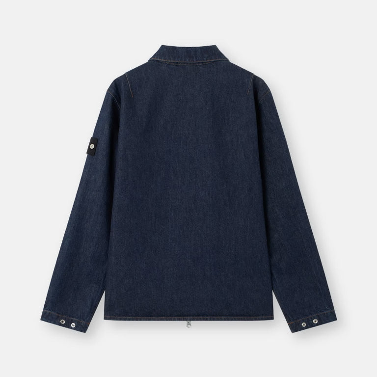INDIGO DENIM-RINSED OVERSHIRT - BLUE RINSE