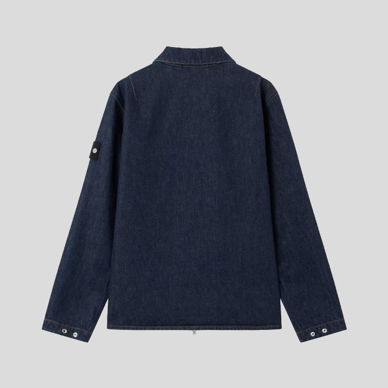 INDIGO DENIM-RINSED OVERSHIRT - BLUE RINSE