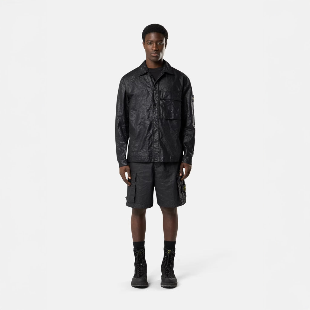 NYLON PANAMA-TC OVERSHIRT - BLACK