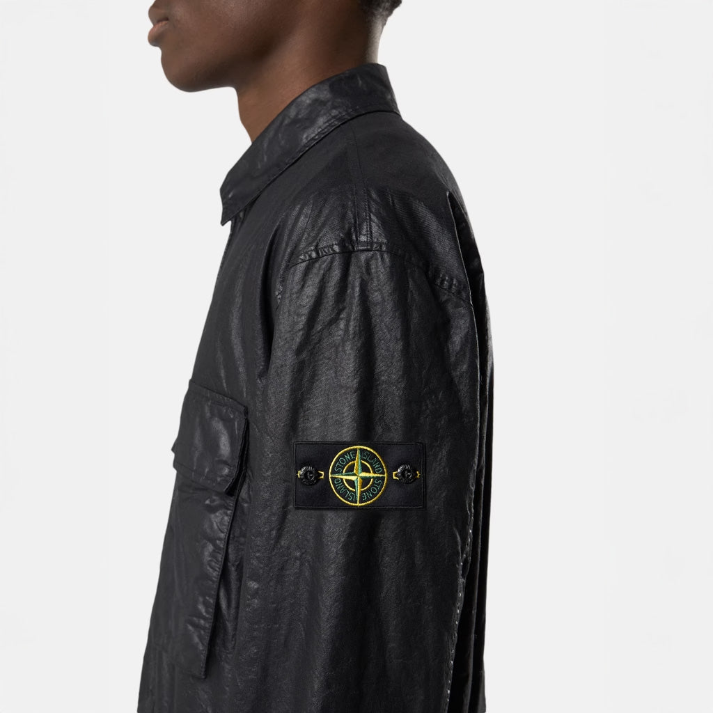 NYLON PANAMA-TC OVERSHIRT - BLACK