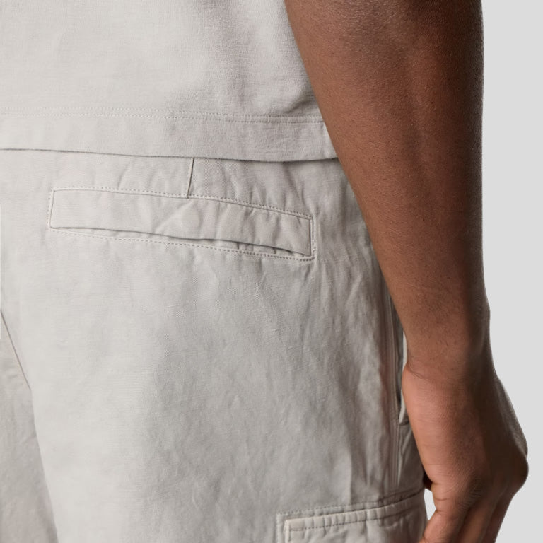 S.I GHOST COTON LINEN CANVAS CARGO TROUSERS - DUST GREY