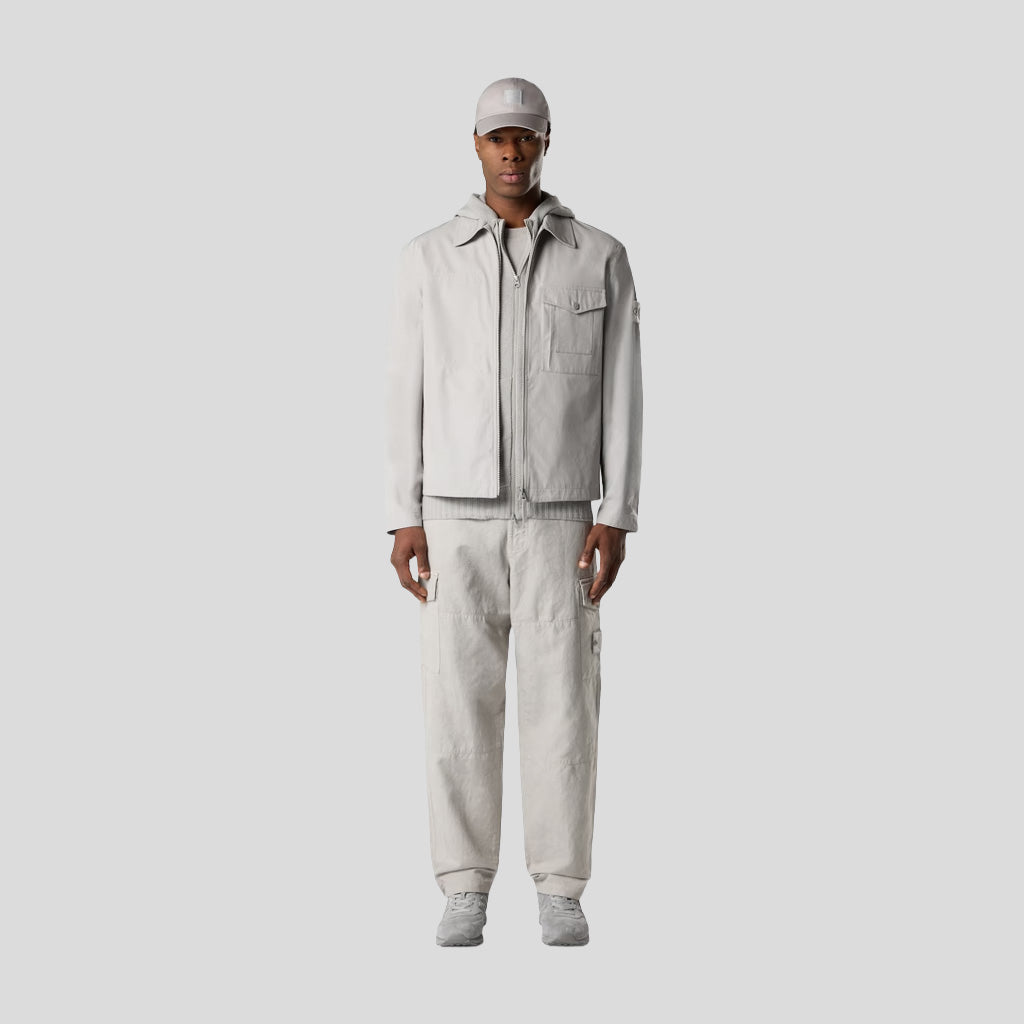 S.I GHOST COTON LINEN CANVAS CARGO TROUSERS - DUST GREY