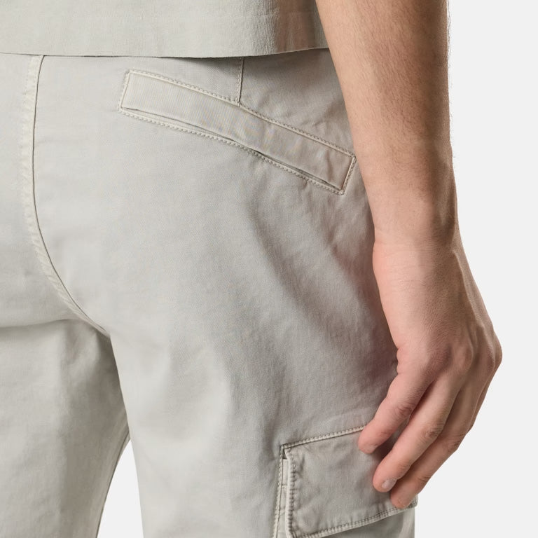 ORGANIC COTTON STRETCH CARGO CHINO TROUSERS  - PEARL GREY