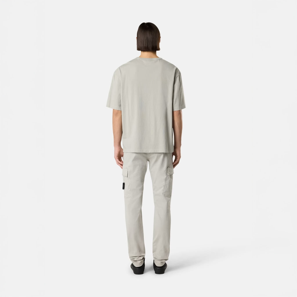 ORGANIC COTTON STRETCH CARGO CHINO TROUSERS  - PEARL GREY