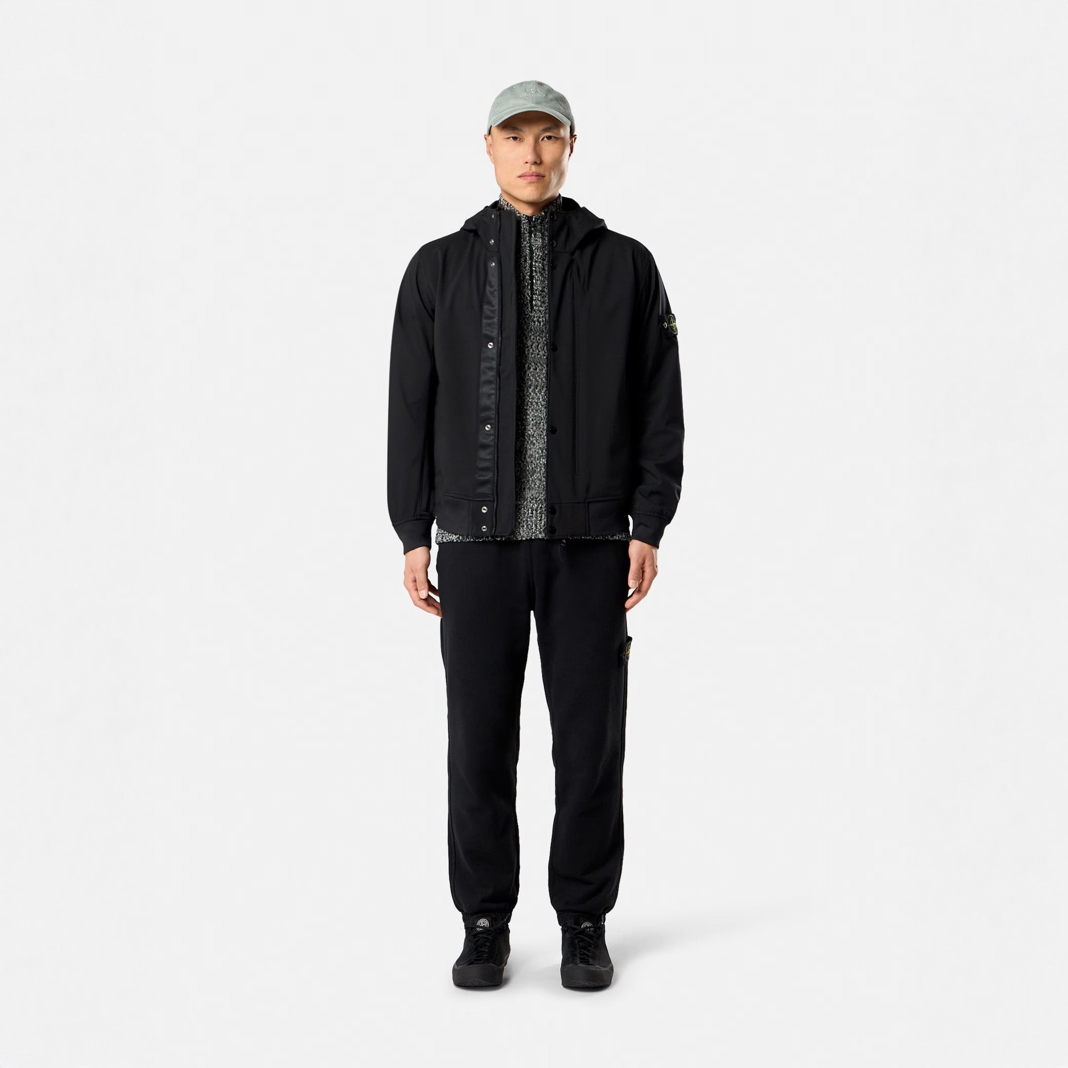 LIGHT SOFT SHELL-R E.DYE® TECHNOLOGY HOODED JACKET - BLACK