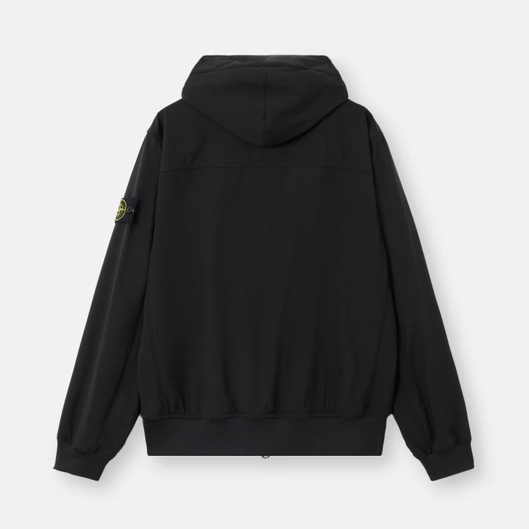 LIGHT SOFT SHELL-R E.DYE® TECHNOLOGY HOODED JACKET - BLACK