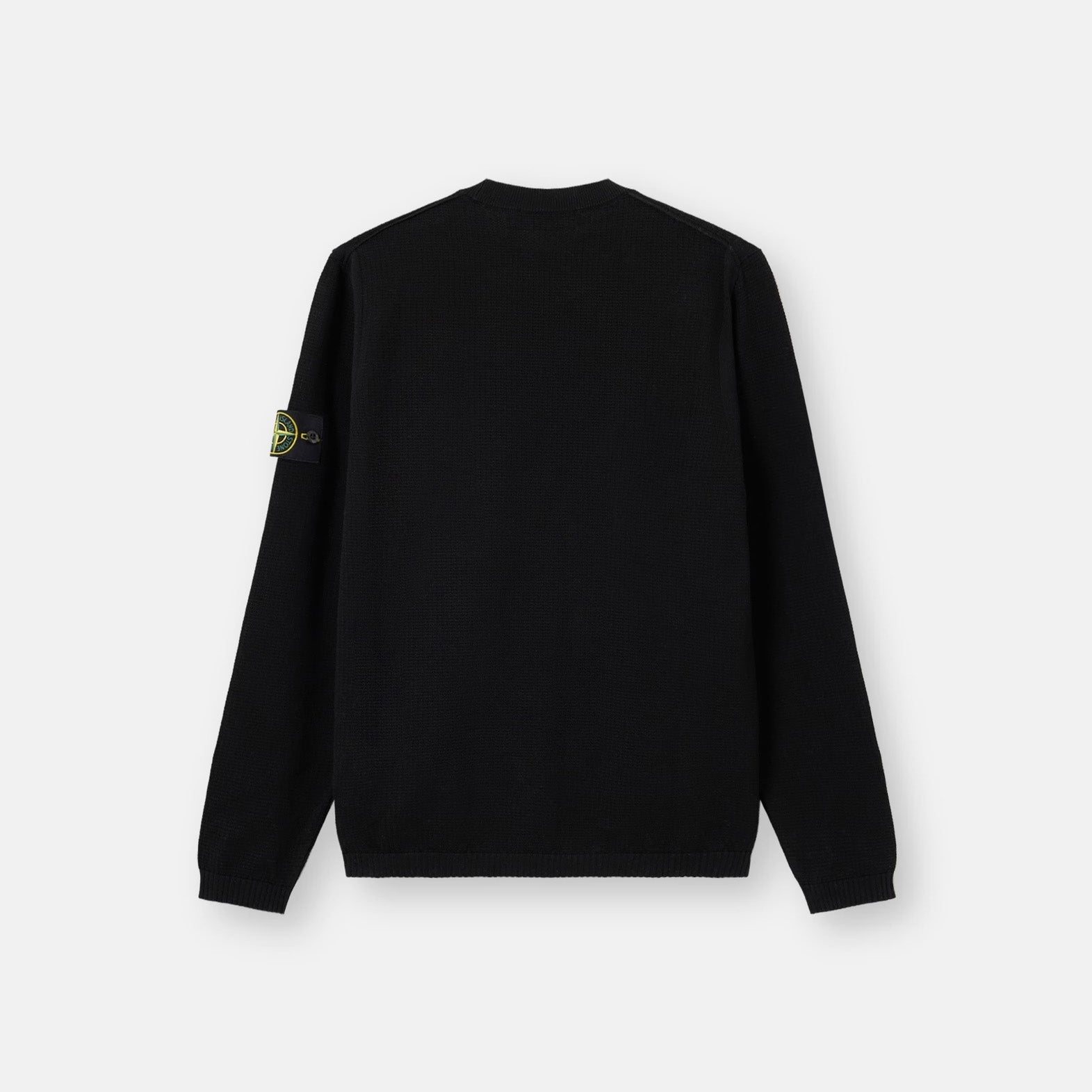 SOFT ORGANIC LOOSE-FIT CREWNECK SWEATER  - BLACK