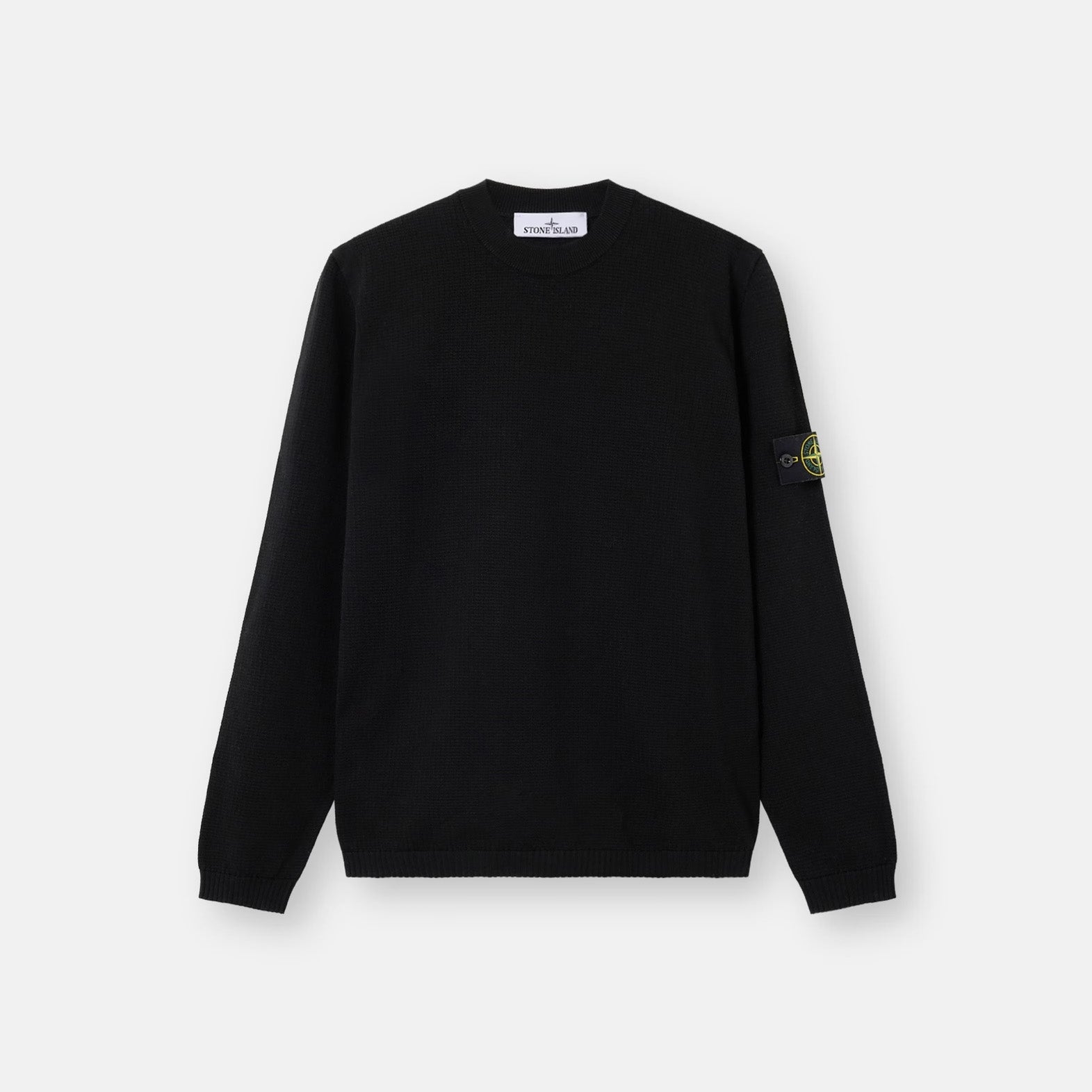 SOFT ORGANIC LOOSE-FIT CREWNECK SWEATER  - BLACK