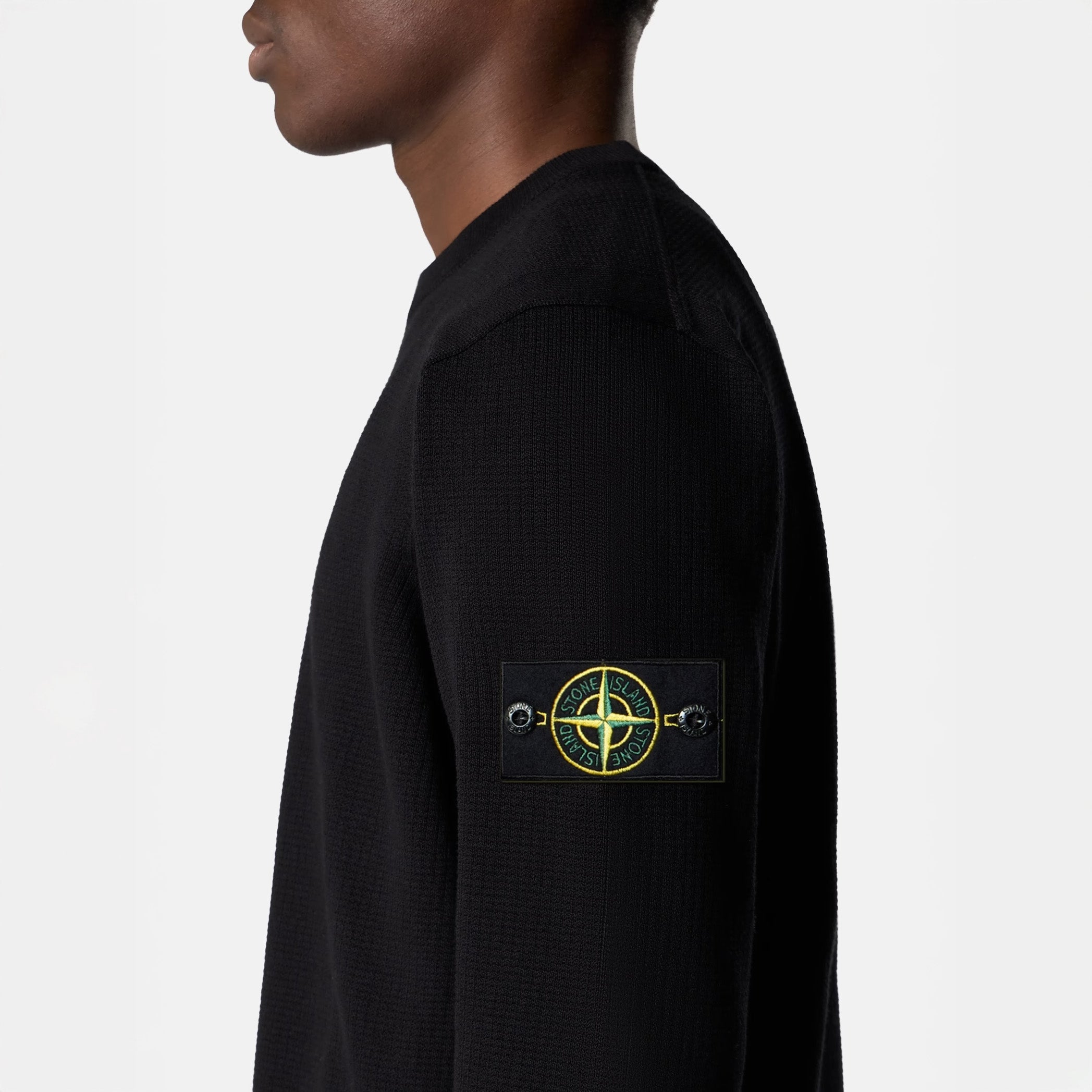 SOFT ORGANIC LOOSE-FIT CREWNECK SWEATER  - BLACK