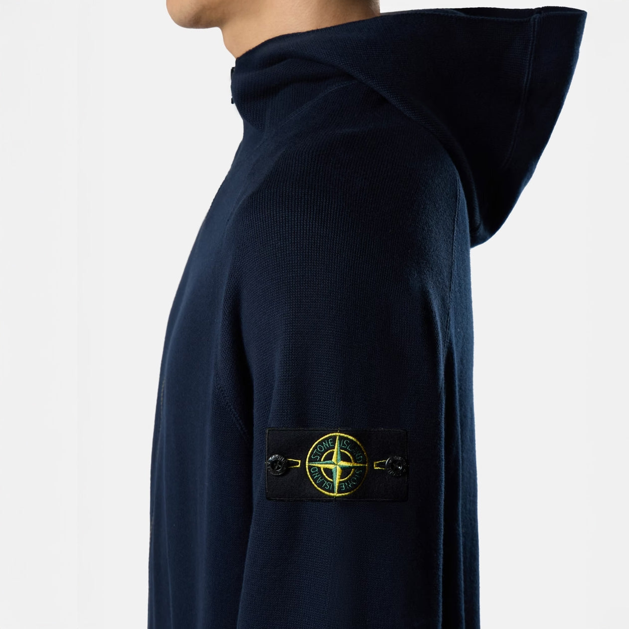 RIB SOFT ORGANIC COTTON HOODED SWEATSHIRT - NAVY BLUE