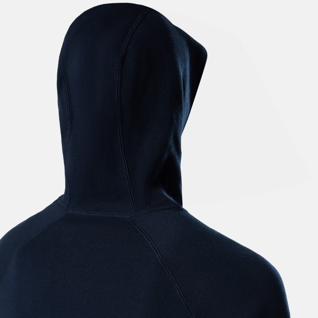 RIB SOFT ORGANIC COTTON HOODED SWEATSHIRT - NAVY BLUE