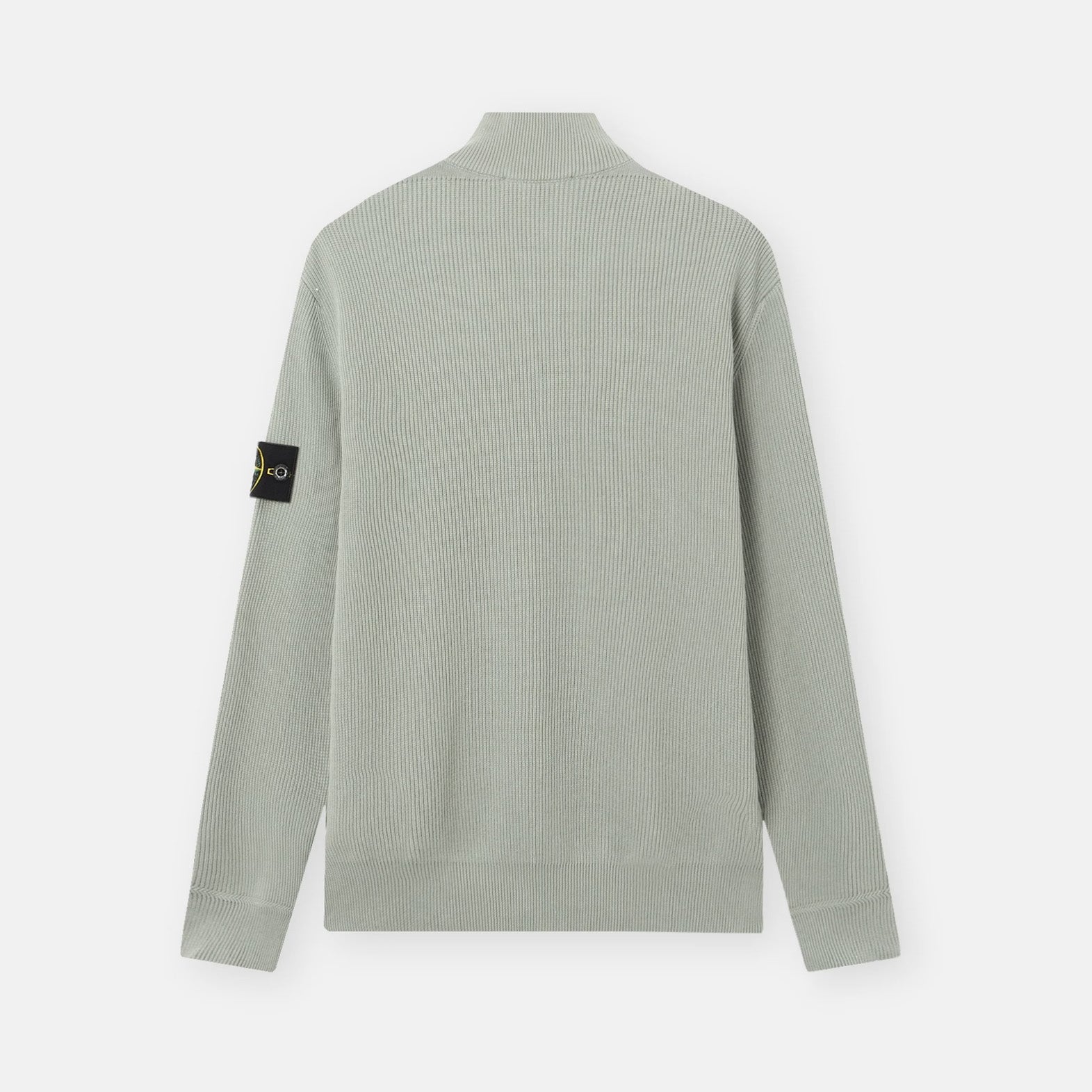 SOFT ORGANIC COTTON ZIP-UP JUMPER - SAGE