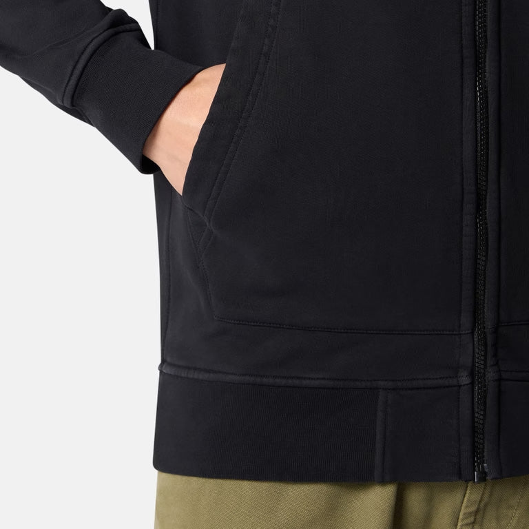 ORGANIC COTTON FLEECE TRACK JACKET - BLACK