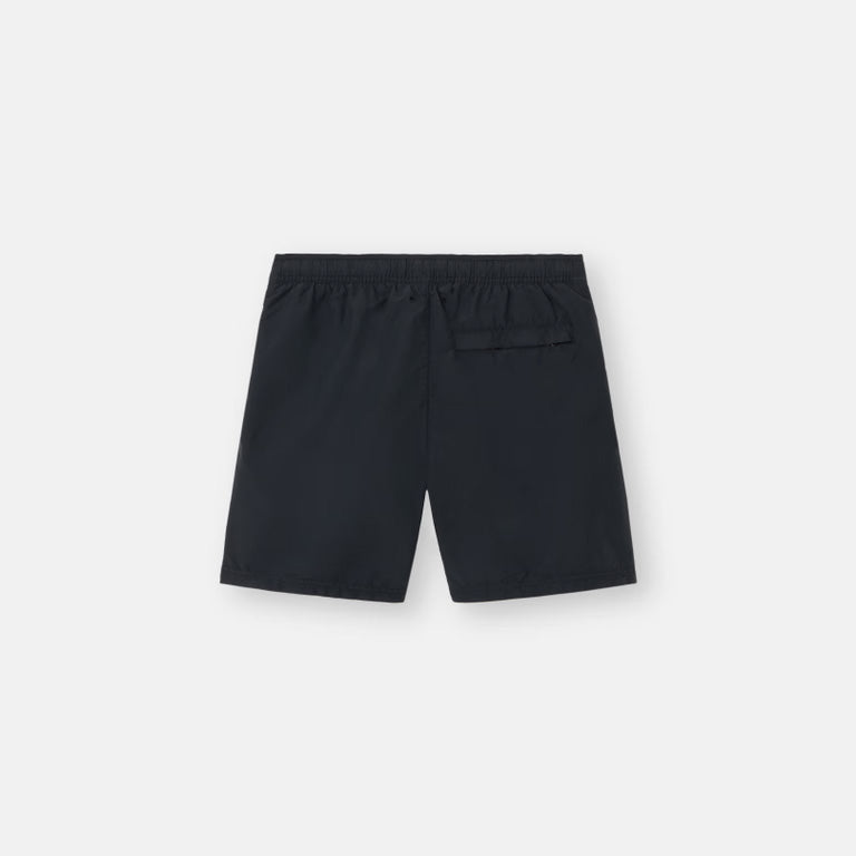 BRUSHED NYLON SWIM TRUNK WITH POCKETS - BLACK