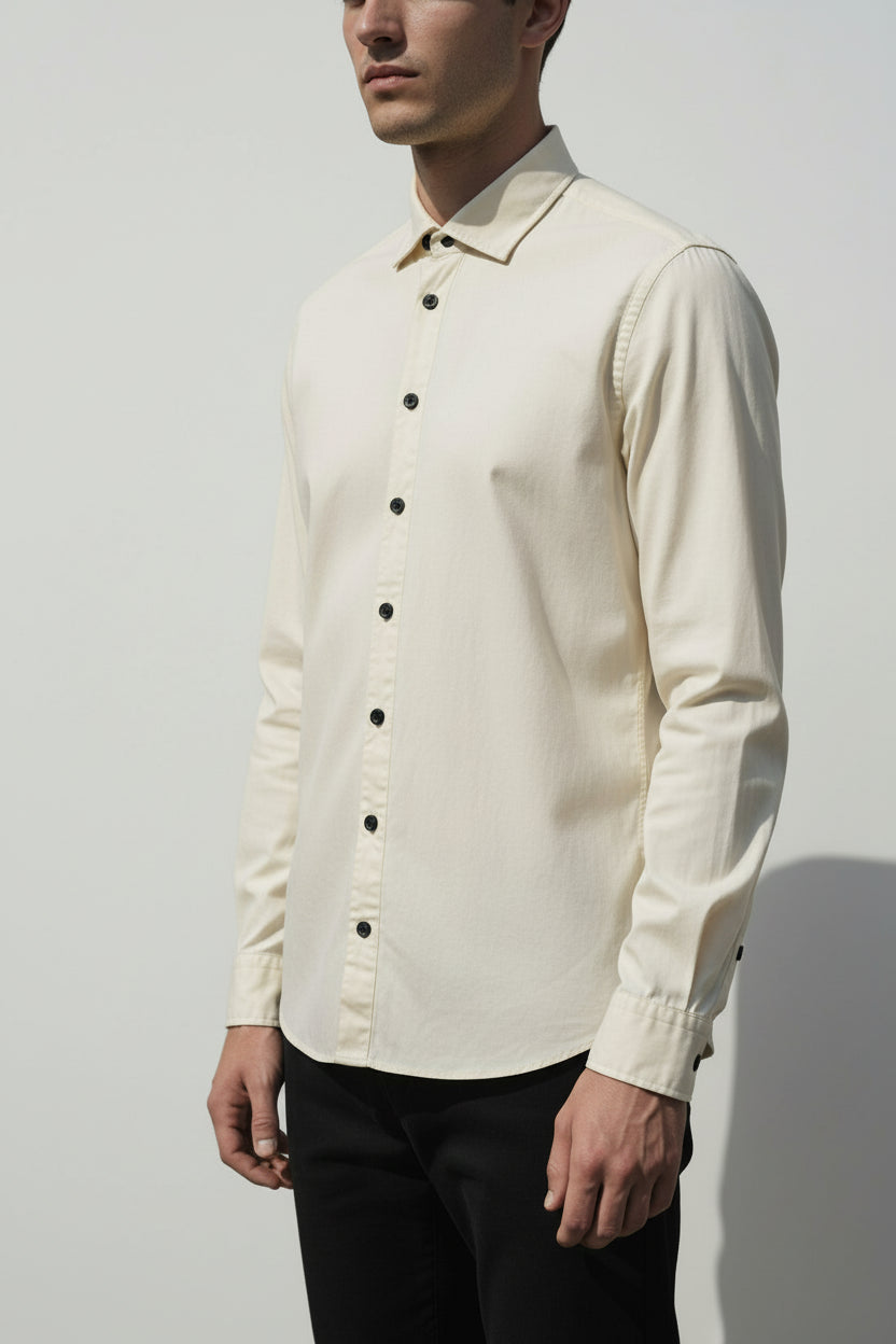 CHEMISE EN COTON HANNES ROETHER - MILK