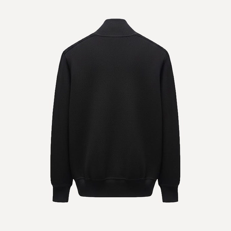 BOMBER VIRGIN WOOL SWEATER - NAVY