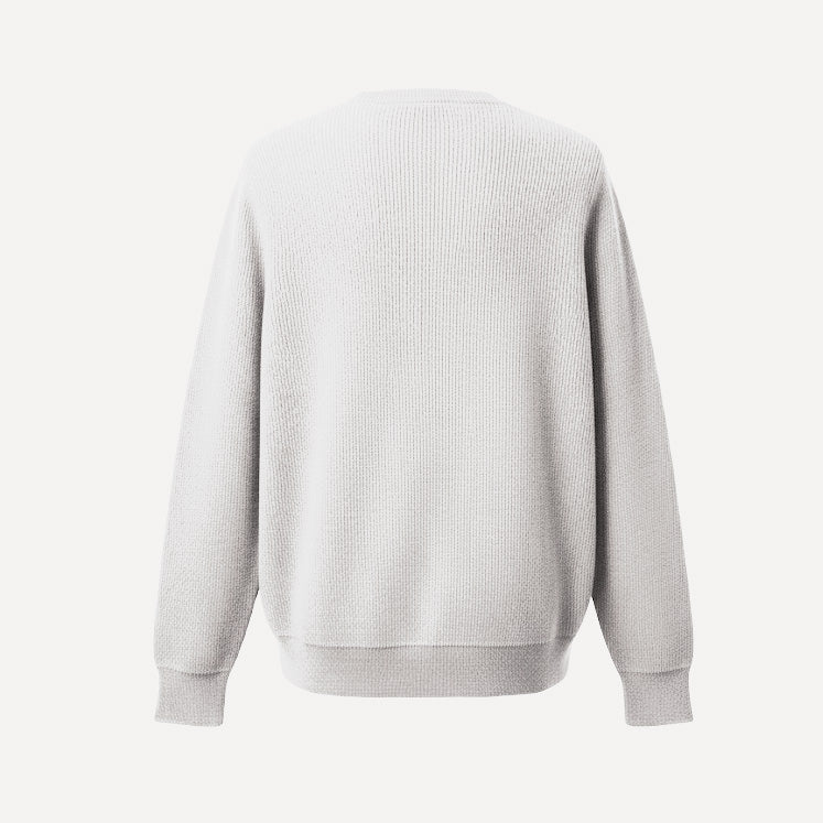 CREW NECK WOOL/CASHEMERE SWEATER - BLANCO