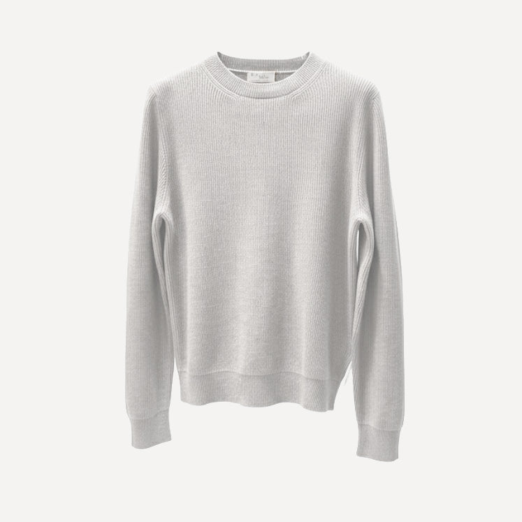 CREW NECK WOOL/CASHEMERE SWEATER - BLANCO